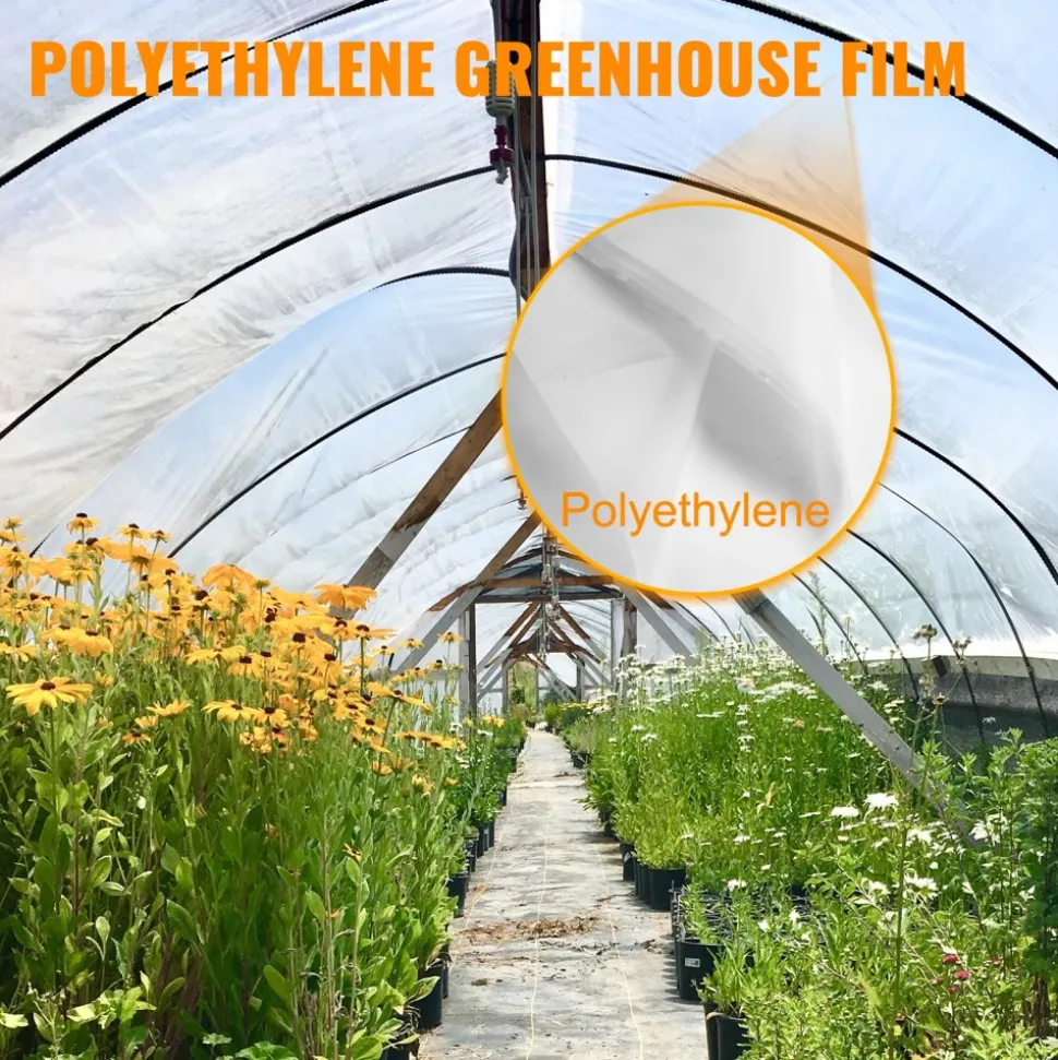 VEVOR Greenhouse Film 20 x 100 ft, Greenhouse Polyethylene Film 6 Mil Thickness, Greenhouse Plastic Greenhouse Clear Plastic Film UV Resistant, Polyethylene Film Keep Warming, Superior Strength
