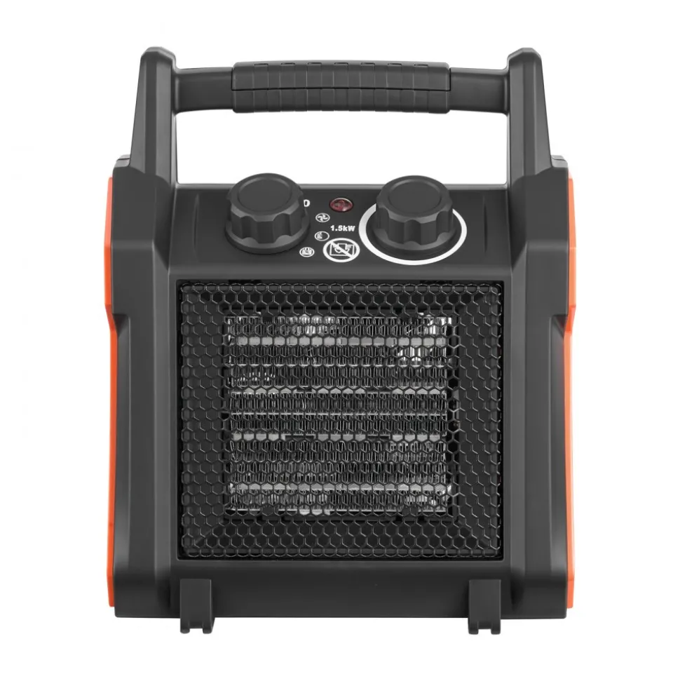 VEVOR Greenhouse Heater, 1500W Electric PTC Space Heater with Fan, Low & High Heat Modes, Overheat Protection, Tip-Over Shut-Off, Portable for Grow Tent, Small Greenhouse, Flower Room, Home Office