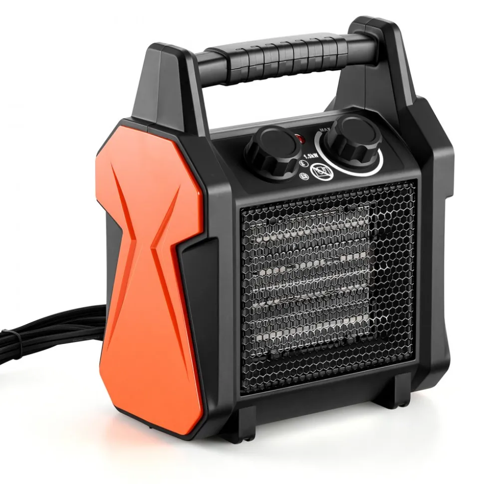 VEVOR Greenhouse Heater, 1500W Electric PTC Space Heater with Fan, Low & High Heat Modes, Overheat Protection, Tip-Over Shut-Off, Portable for Grow Tent, Small Greenhouse, Flower Room, Home Office