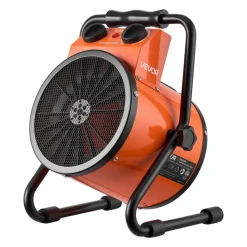 VEVOR Greenhouse Heater, 1500W Electric Space Heater with Thermostat, Heating Tube Element, 25° Adjustable Angle, IPX4 & Overheat Protection, Great for Grow Tent, Greenhouse, Flower Room, Home Office