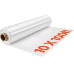 VEVOR Greenhouse Plastic Sheeting 10 x 100 ft 6 Mil Clear Polyethylene Film, for Farms Agriculture Garden Outdoor Plant, Water Sun Frost Wind Dust Resistant, Heavy Duty Thick Winter Hoop House Cover