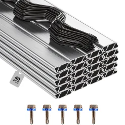 VEVOR Greenhouse Spring Wire and Lock Channel, 40 Packs 6.56 ft PVC-Coated Wiggle Wire & Aluminum Alloy Channel Bundle Kit with Included Screws, 0.05 in Thickened, Poly Film & Shade Cloth Attachments