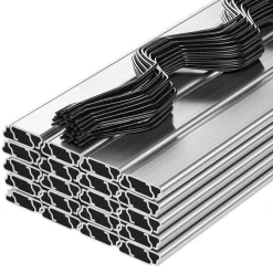 VEVOR Greenhouse Spring Wire and Lock Channel, 40 Packs 6.56 ft PVC-Coated Wiggle Wire & Aluminum Alloy Channel Bundle Kit with Included Screws, 0.05 in Thickened, Poly Film & Shade Cloth Attachments