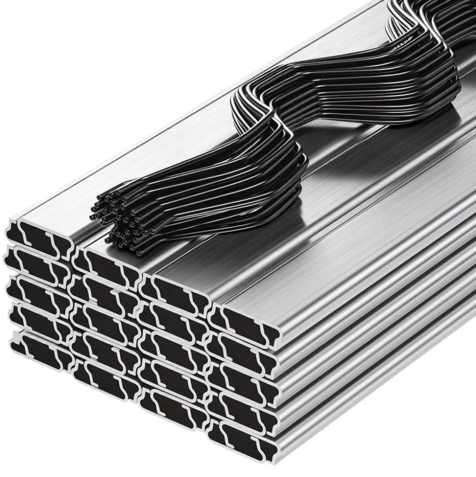 VEVOR Greenhouse Spring Wire and Lock Channel, 40 Packs 6.56 ft PVC-Coated Wiggle Wire & Aluminum Alloy Channel Bundle Kit with Included Screws, 0.05 in Thickened, Poly Film & Shade Cloth Attachments