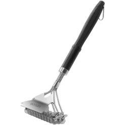VEVOR Grill Brush and Scraper, BBQ Brush for Outdoor Grills, Stainless Steel Woven Wire, Bristle Free Barbecue Brushes for Porcelain, Charcoal, Grate Cleaner Grill Accessories, 17 in