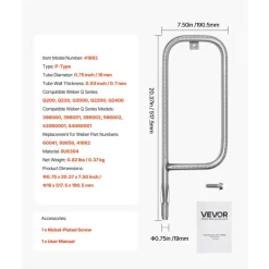 VEVOR Grill Burner Tube for Weber Q200, Q220, Q2000, Q2200, Q2400, 20.5 inch 304 Stainless Steel Tube Burner for Weber 396000, 396001, 396002, 566002, 53060001, Replacement Part 60041, 69956, 41862