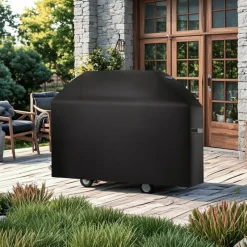 VEVOR Grill Cover, 63 inch BBQ Covers for Outdoor Grills, Waterproof, Fade Resistant, Weather Resistant Heavy Duty 600D Polyester, Easy On/Off, with Hook-and-Loop Straps, Black