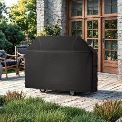 VEVOR Grill Cover, 60 inch BBQ Covers for Outdoor Grills, Waterproof, Fade Resistant, Weather Resistant Heavy Duty 600D Polyester, Easy On/Off, with Hook-and-Loop Straps, Black