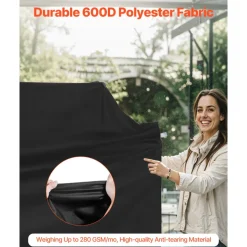 VEVOR Grill Cover, 65 inch BBQ Covers for Outdoor Grills, Waterproof, Fade Resistant, Weather Resistant Heavy Duty 600D Polyester, Easy On/Off, with Hook-and-Loop Straps, Black
