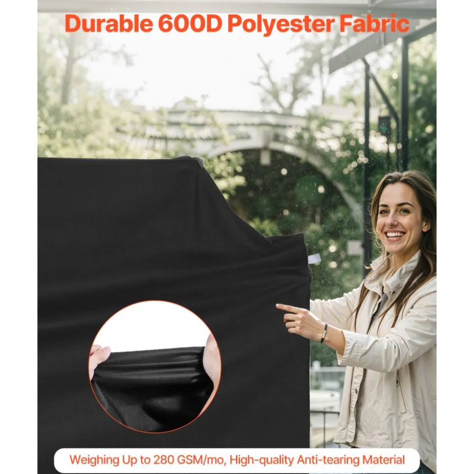 VEVOR Grill Cover, 65 inch BBQ Covers for Outdoor Grills, Waterproof, Fade Resistant, Weather Resistant Heavy Duty 600D Polyester, Easy On/Off, with Hook-and-Loop Straps, Black