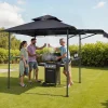 VEVOR Grill Gazebo, 8 x 5 ft Double-Tiered Top, BBQ Gazebo with Extra Awning, Powder-Coated Steel Patio Grill Shelter with 2 Side Shelves, Bottle Opener & Hooks, Outdoor Grilling Canopy for Garden