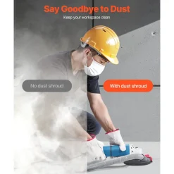 VEVOR Grinding Dust Shroud for Angle Grinder, Universal 4-5 in, Surface Grinder Dust Shroud with 6 Clamping Washers & 5 in Diamond Grinding Cup Wheel, Connect to Vacuum Cleaner, for Wood Concrete Wall