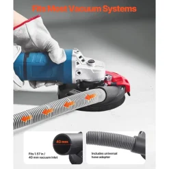 VEVOR Grinding Dust Shroud for Angle Grinder, Universal 4-5 in, Surface Grinder Dust Shroud with 6 Clamping Washers & 5 in Diamond Grinding Cup Wheel, Connect to Vacuum Cleaner, for Wood Concrete Wall