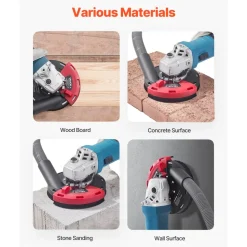 VEVOR Grinding Dust Shroud for Angle Grinder, Universal 4-5 in, Surface Grinder Dust Shroud with 6 Clamping Washers, Connect to Vacuum Cleaner, Suitable for Grinding Wood Concrete Wall Stone