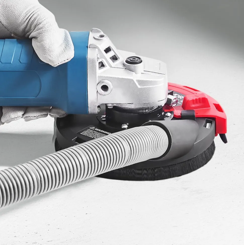 VEVOR Grinding Dust Shroud for Angle Grinder, Universal 4-5 in, Surface Grinder Dust Shroud with 6 Clamping Washers, Connect to Vacuum Cleaner, Suitable for Grinding Wood Concrete Wall Stone