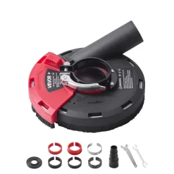 VEVOR Grinding Dust Shroud for Angle Grinder, Universal 4-5 in, Surface Grinder Dust Shroud with 6 Clamping Washers, Connect to Vacuum Cleaner, Suitable for Grinding Wood Concrete Wall Stone