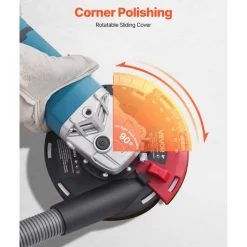 VEVOR Grinding Dust Shroud for Angle Grinder, Universal 4-5 in, Surface Grinder Dust Shroud with 6 Clamping Washers, Connect to Vacuum Cleaner, Suitable for Grinding Wood Concrete Wall Stone