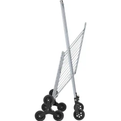 VEVOR Grocery Shopping Cart, 45L Stair Climbing Shopping Cart with 360° Rolling Swivel Wheels, Stair Climber Utility Cart with Tri-Wheels, Foldable Collapsible & Lightweight for Laundry Travel, Silver