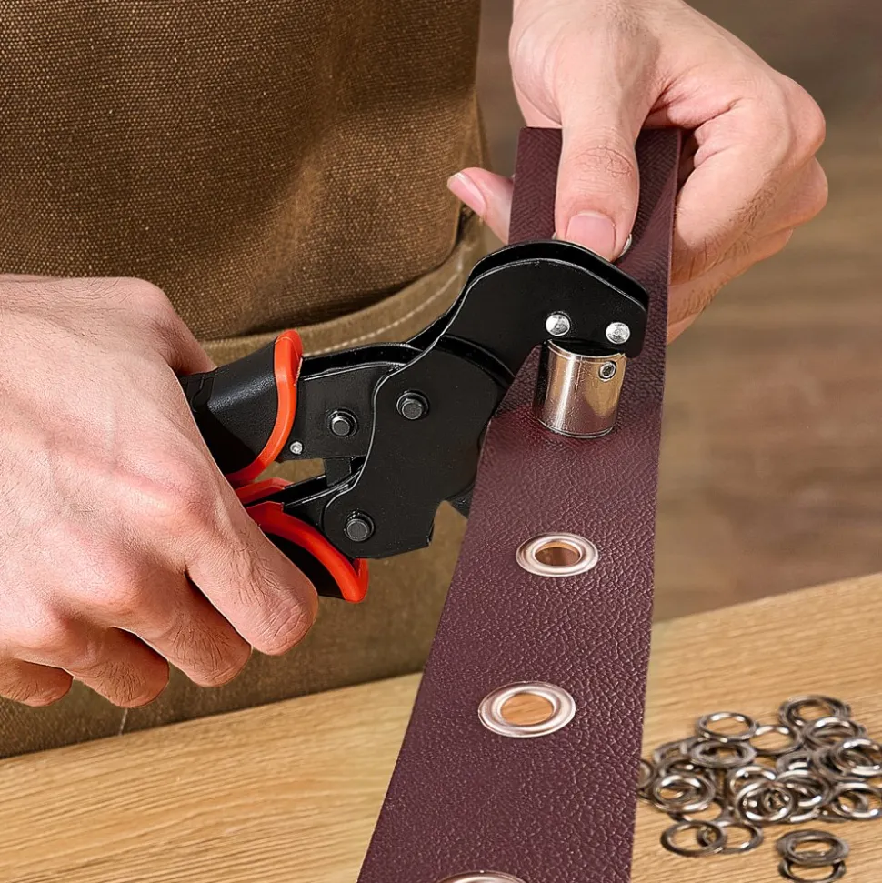 VEVOR Grommet Tool Kit 1/4" 5/16" 3/8" 900 PCS Grommets Eyelet Tool Kit, with Eyelets and Washers, Manual Grommet Press Pliers, Hole Punch Tools, Blocks, for Leather, Tarps, Shoes, Crafts, Fabric