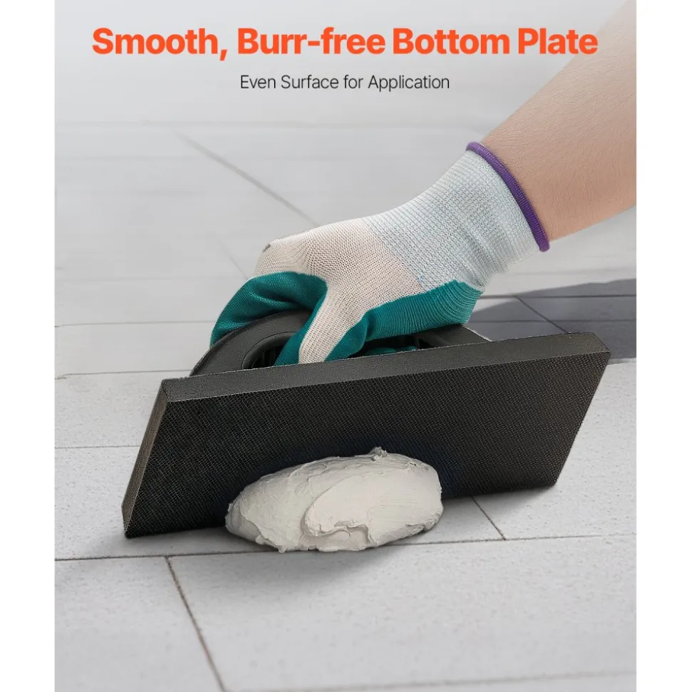 VEVOR Grout Float, Professional Rubber Tile Grout Tool with Anti-slip Handle & Lightweight Aluminum Connector Backplate, Easy to Operate & Cleaning for Smoothly Apply to Concrete, Plaster, Drywall