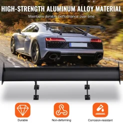 VEVOR GT Wing Car Spoiler, 43.3 inch Universal Spoiler with Single Deck, Adjustable Lightweight Aluminum, Car Rear Spoiler Wing, Racing Spoiler BGW/JDM Drift Black