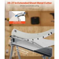 VEVOR Guillotine Shear, 39 in Bed Width Benchtop Cutter, Manual Hand Plate Shear for Metal Sheet Processing, with Q235 Material, High Precision, Stand, for PCB Board, Aluminum, Steel, Copper, Plastic