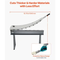 VEVOR Guillotine Shear, 39 in Bed Width Benchtop Cutter, Manual Hand Plate Shear for Metal Sheet Processing, with Q235 Material, High Precision, Stand, for PCB Board, Aluminum, Steel, Copper, Plastic