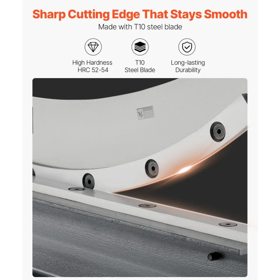 VEVOR Guillotine Shear, 20 in Bed Width Benchtop Cutter, Manual Hand Plate Shear for Metal Sheet Processing, with Q235 Material, High Precision, Stand, for PCB Board, Aluminum, Steel, Copper, Plastic