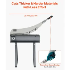 VEVOR Guillotine Shear, 20 in Bed Width Benchtop Cutter, Manual Hand Plate Shear for Metal Sheet Processing, with Q235 Material, High Precision, Stand, for PCB Board, Aluminum, Steel, Copper, Plastic