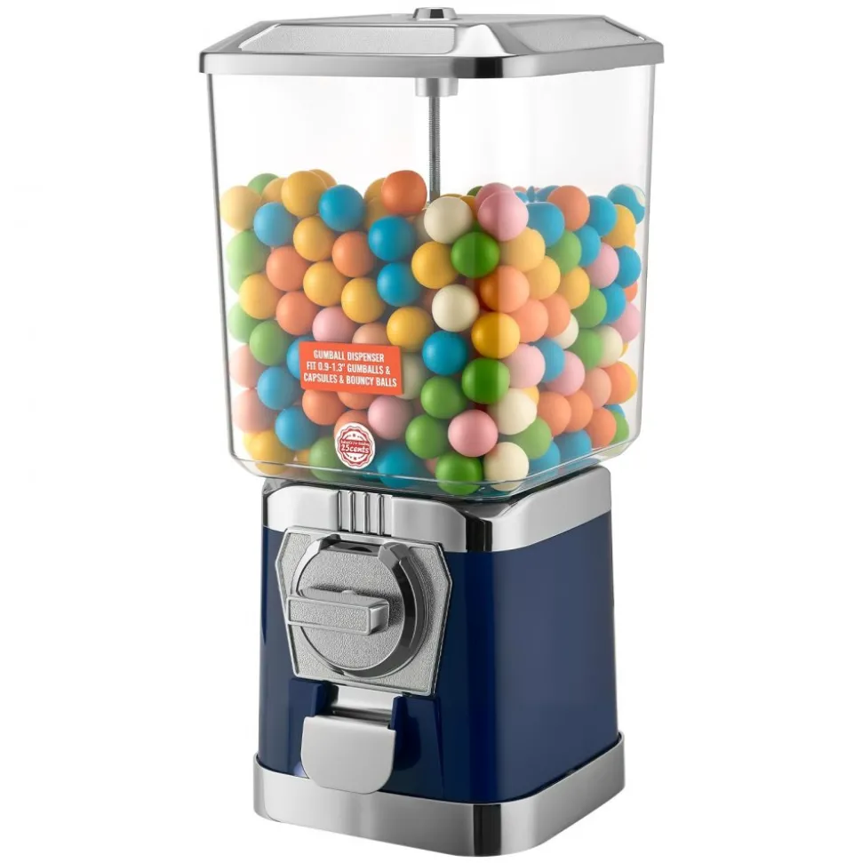 VEVOR Gumball Machine for Kids, 25" Height Home Vending Machine, PS Bouncy Balls Dispenser, Hold 230 Capsule Toys, Rectangle Bubble Gum Machine for Game Stores, Coin Operated Gumball Bank, Red