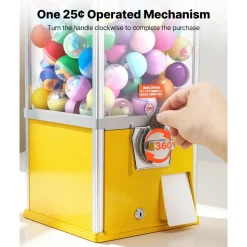 VEVOR Gumball Machine, 25 inch Height Candy Vending Machine Dispenser, 25-Cent Vending Machines for Shopping Malls, Supermarkets, Amusement Parks, Arcades, Holds Up to 230 1.77 inch Spherical Candies