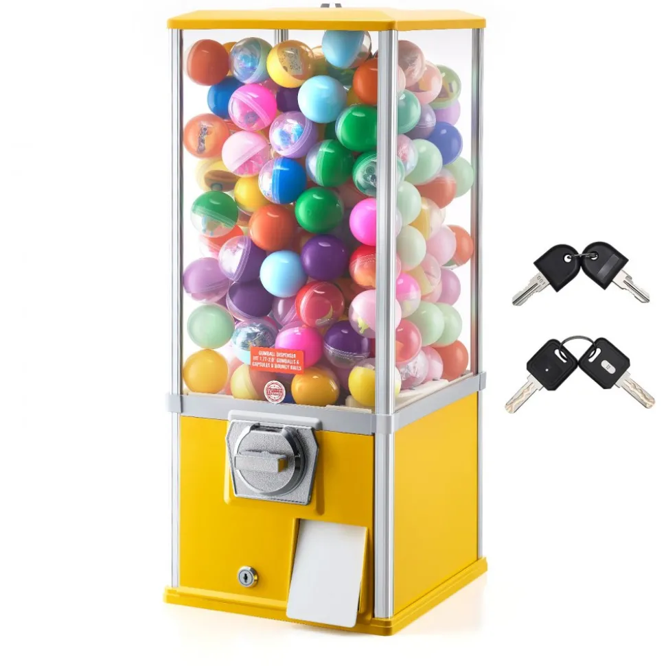 VEVOR Gumball Machine, 25 inch Height Candy Vending Machine Dispenser, 25-Cent Vending Machines for Shopping Malls, Supermarkets, Amusement Parks, Arcades, Holds Up to 230 1.77 inch Spherical Candies