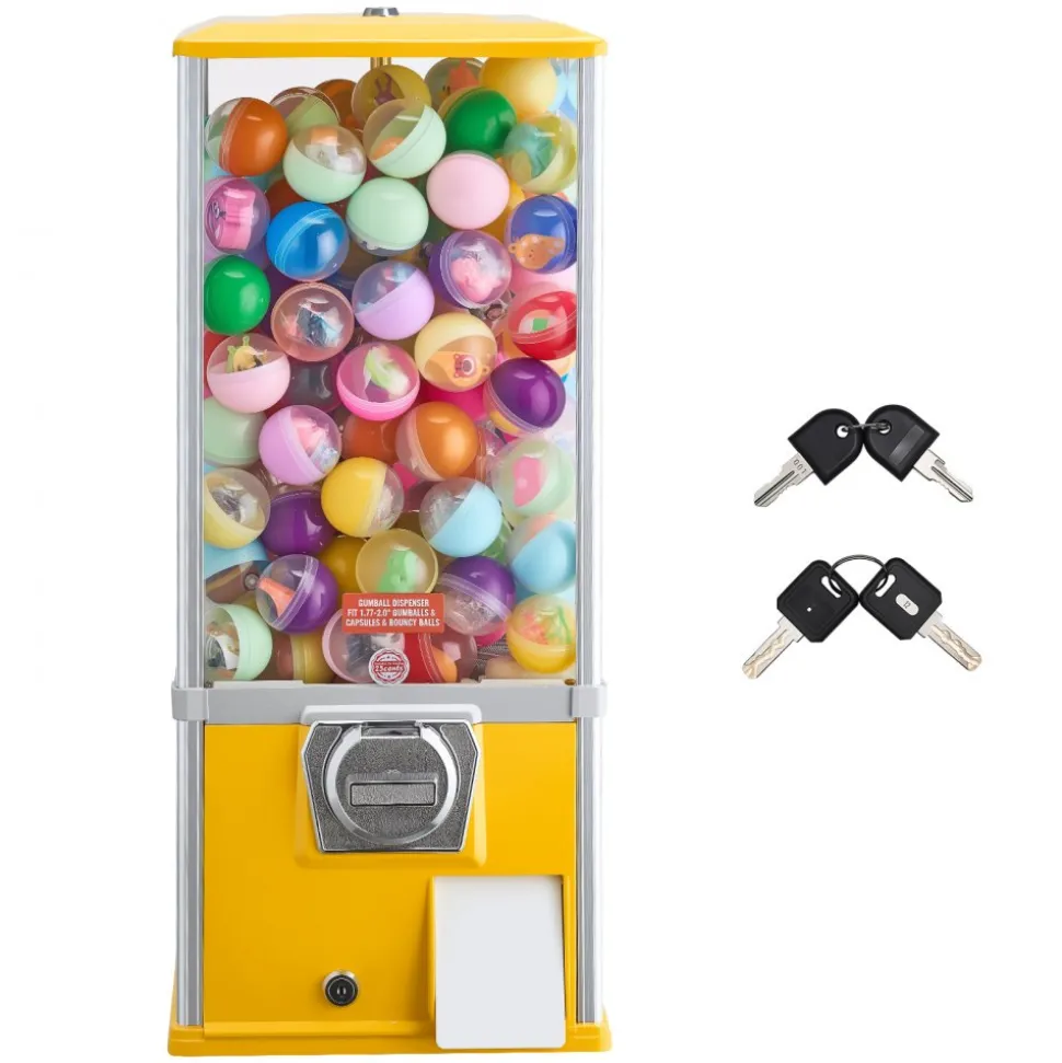 VEVOR Gumball Machine, 25 inch Height Candy Vending Machine Dispenser, 25-Cent Vending Machines for Shopping Malls, Supermarkets, Amusement Parks, Arcades, Holds Up to 230 1.77 inch Spherical Candies