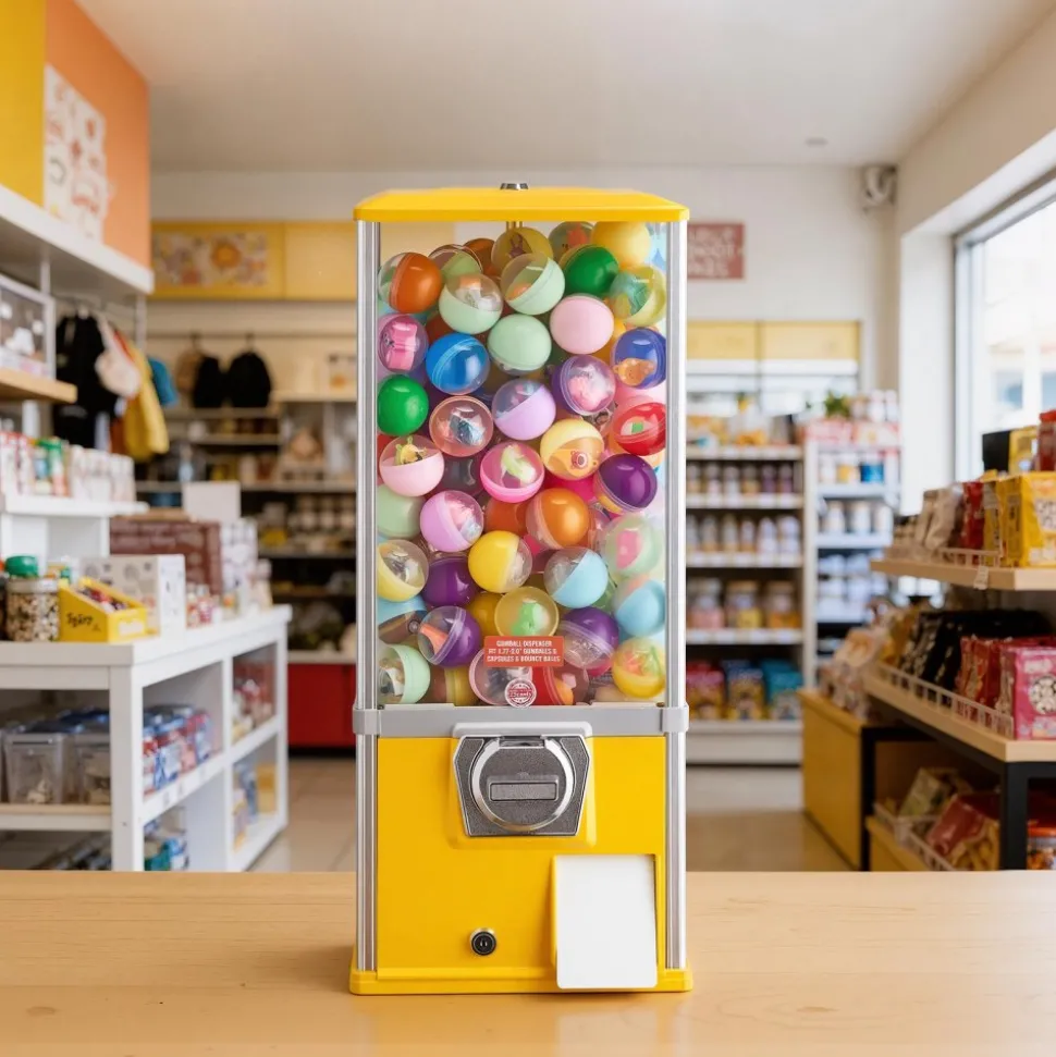 VEVOR Gumball Machine, 25 inch Height Candy Vending Machine Dispenser, 25-Cent Vending Machines for Shopping Malls, Supermarkets, Amusement Parks, Arcades, Holds Up to 230 1.77 inch Spherical Candies