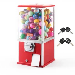 VEVOR Gumball Machine, 21 inch Height Candy Vending Machine Dispenser, 25-Cent Vending Machines for Shopping Malls, Supermarkets, Amusement Parks, Arcades, Holds Up to 180 1.77 inch Spherical Candies