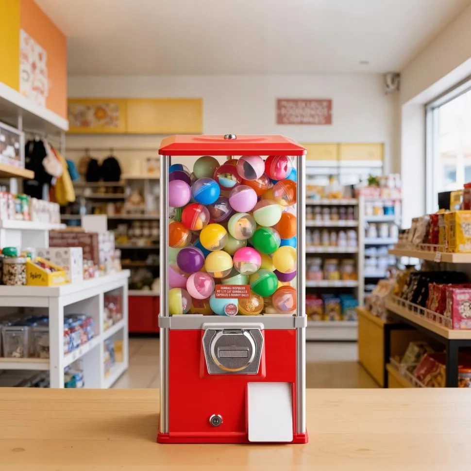 VEVOR Gumball Machine, 21 inch Height Candy Vending Machine Dispenser, 25-Cent Vending Machines for Shopping Malls, Supermarkets, Amusement Parks, Arcades, Holds Up to 180 1.77 inch Spherical Candies