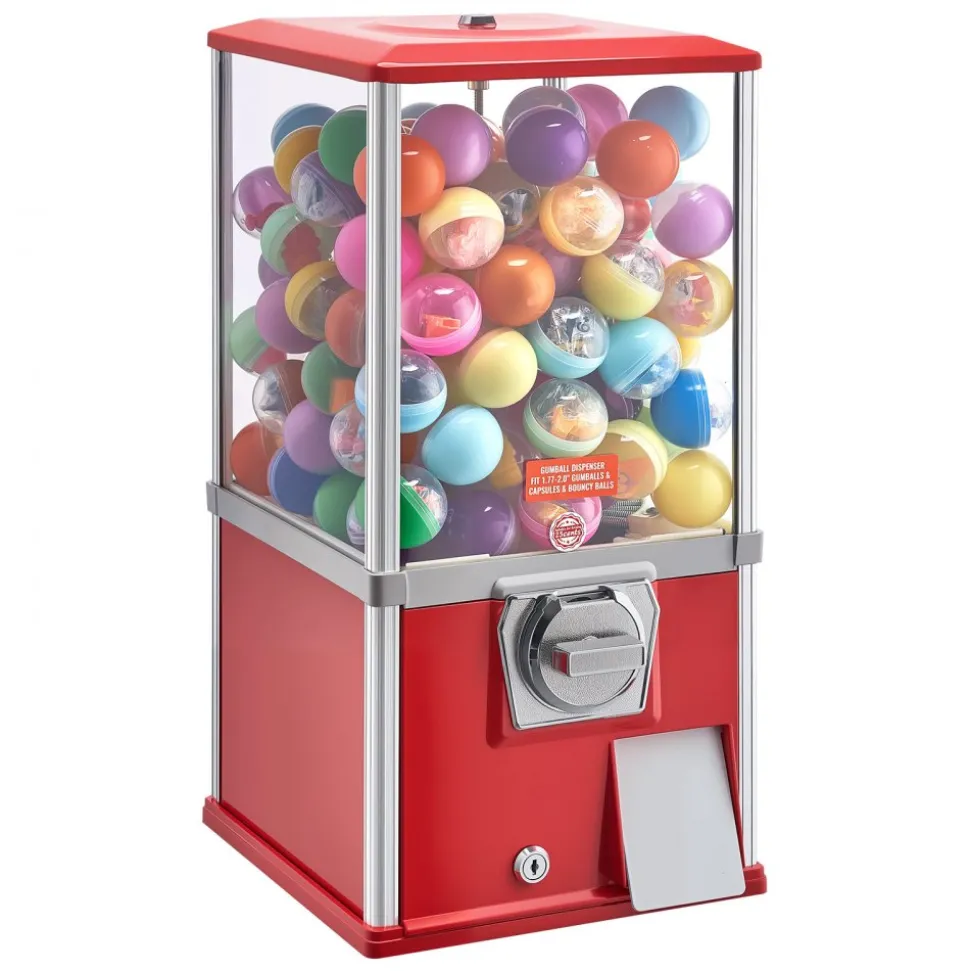 VEVOR Gumball Machine, 21 inch Height Candy Vending Machine Dispenser, 25-Cent Vending Machines for Shopping Malls, Supermarkets, Amusement Parks, Arcades, Holds Up to 180 1.77 inch Spherical Candies