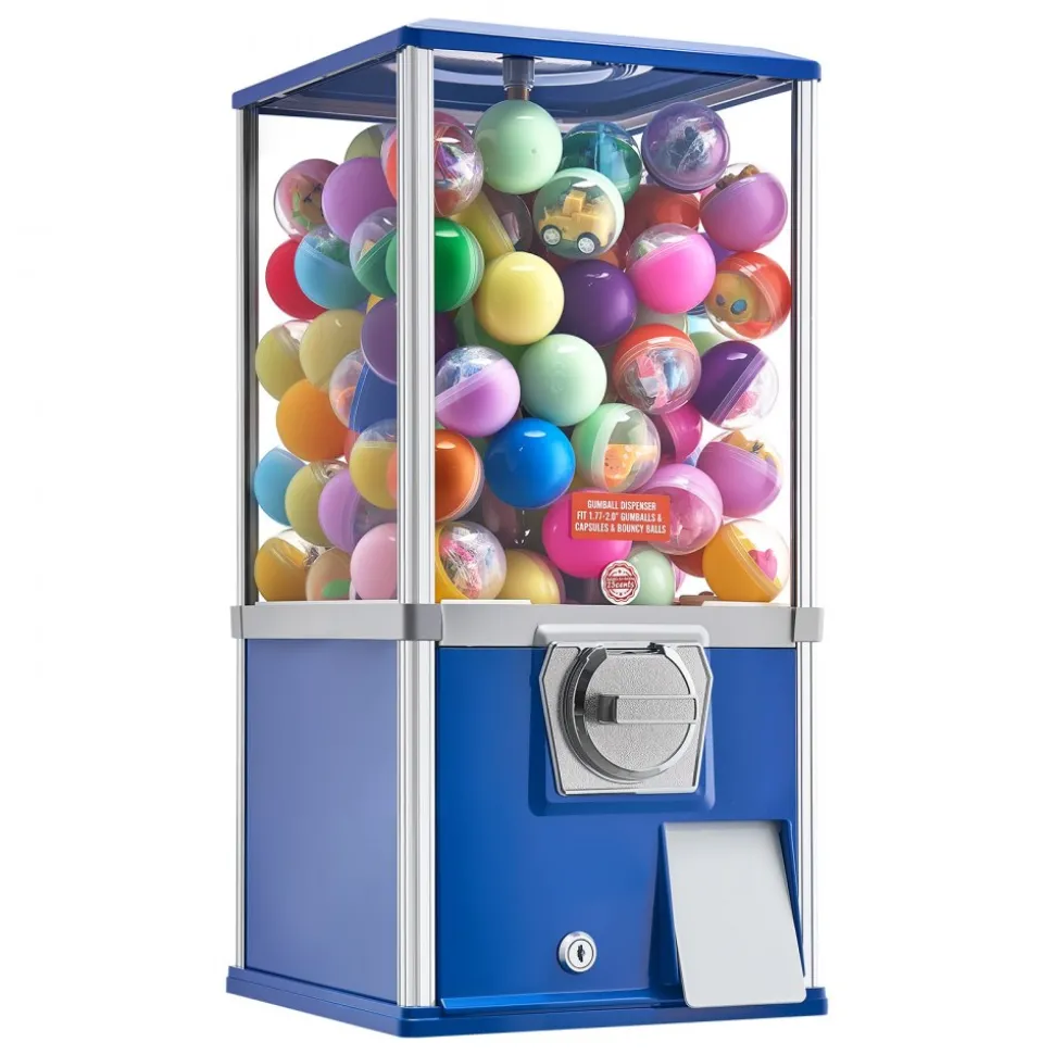 VEVOR Gumball Machine, 21 inch Height Candy Vending Machine Dispenser, 25-Cent Vending Machines for Shopping Malls, Supermarkets, Amusement Parks, Arcades, Holds Up to 180 1.77 inch Spherical Candies