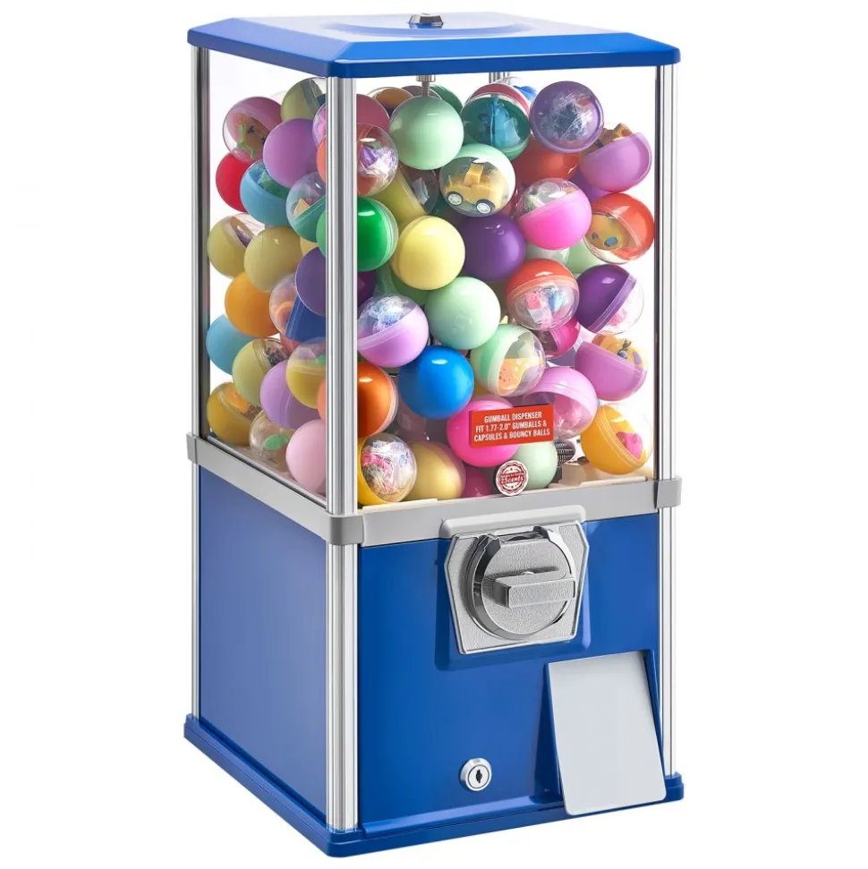 VEVOR Gumball Machine, 21 inch Height Candy Vending Machine Dispenser, 25-Cent Vending Machines for Shopping Malls, Supermarkets, Amusement Parks, Arcades, Holds Up to 180 1.77 inch Spherical Candies