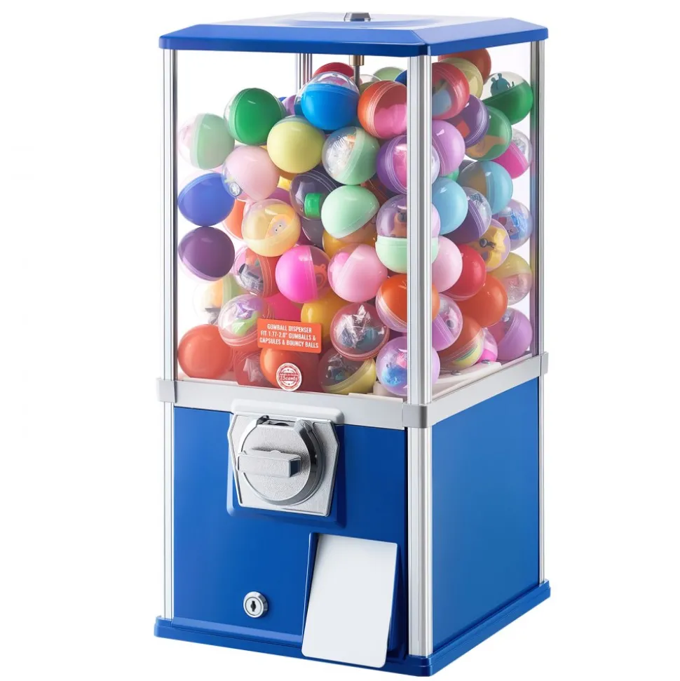VEVOR Gumball Machine, 21 inch Height Candy Vending Machine Dispenser, 25-Cent Vending Machines for Shopping Malls, Supermarkets, Amusement Parks, Arcades, Holds Up to 180 1.77 inch Spherical Candies