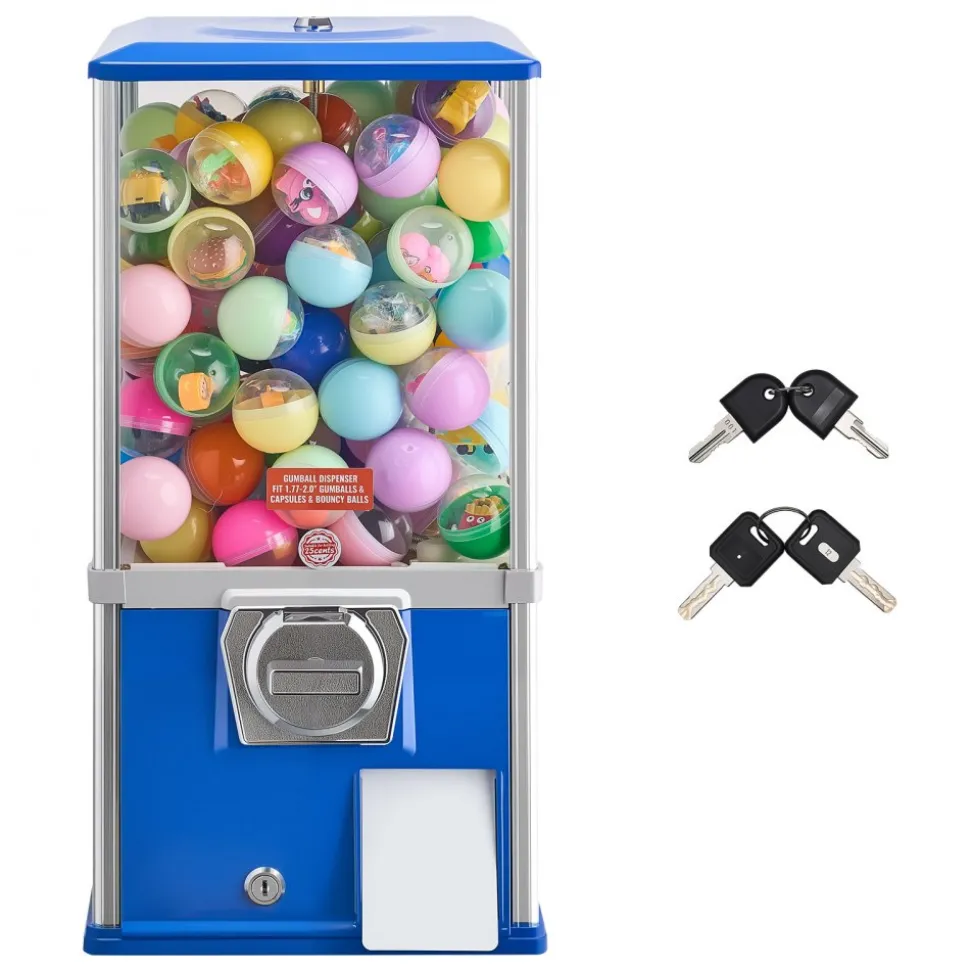 VEVOR Gumball Machine, 21 inch Height Candy Vending Machine Dispenser, 25-Cent Vending Machines for Shopping Malls, Supermarkets, Amusement Parks, Arcades, Holds Up to 180 1.77 inch Spherical Candies
