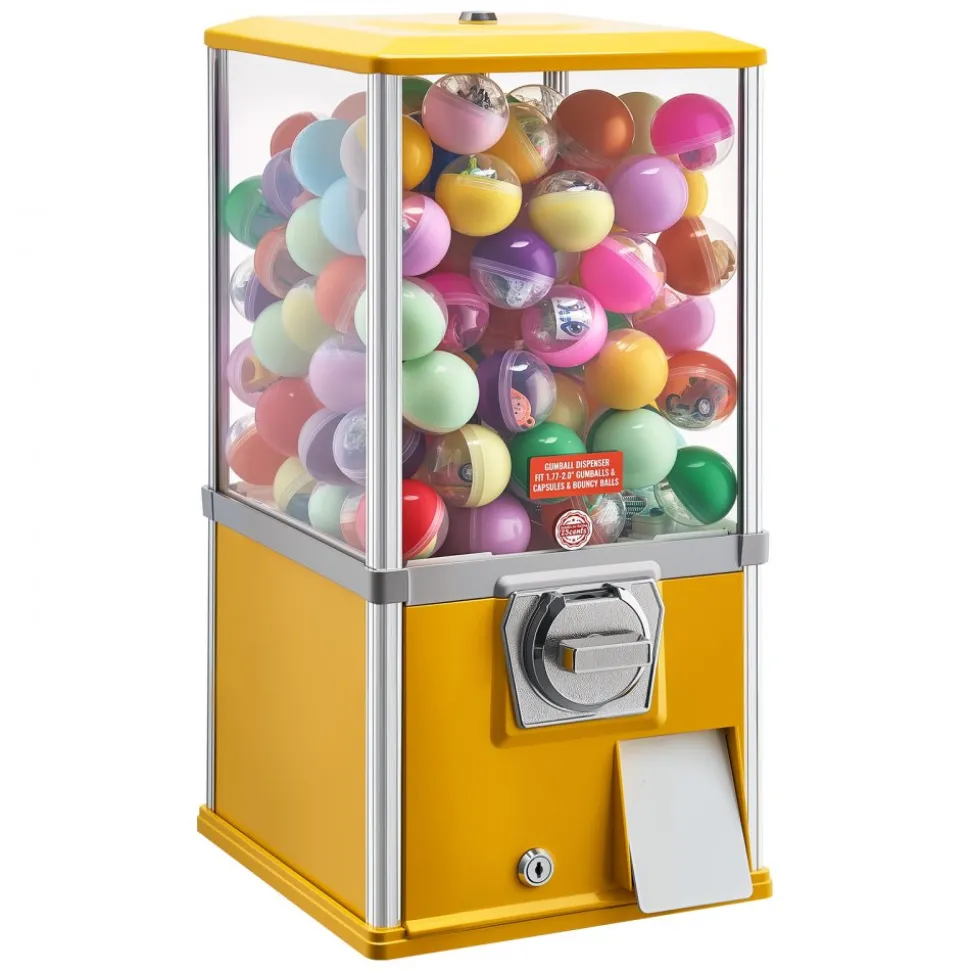 VEVOR Gumball Machine, 21 inch Height Candy Vending Machine Dispenser, 25-Cent Vending Machines for Shopping Malls, Supermarkets, Amusement Parks, Arcades, Holds Up to 180 1.77 inch Spherical Candies