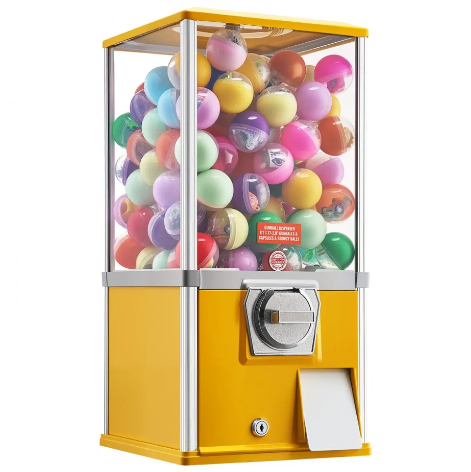 VEVOR Gumball Machine, 21 inch Height Candy Vending Machine Dispenser, 25-Cent Vending Machines for Shopping Malls, Supermarkets, Amusement Parks, Arcades, Holds Up to 180 1.77 inch Spherical Candies