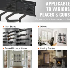 VEVOR Gun Rack, Indoor Gun Rack Wall Mount, 6-Slot Vertical Rifle Shotgun Gun Rack, 180 lb Heavy Duty Metal Wall Gun Rack Display Stand with Soft Padding
