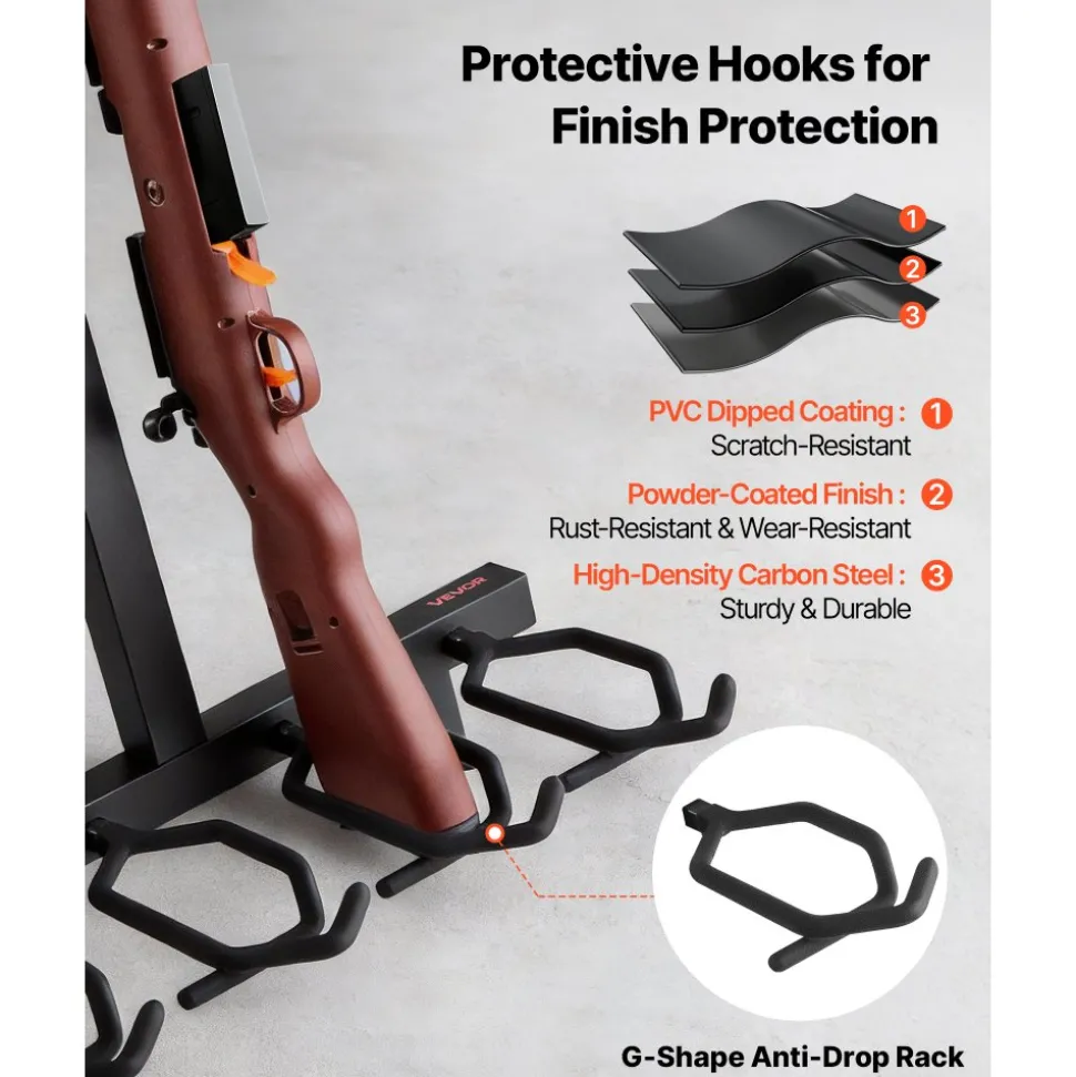 VEVOR Gun Rack, Portable, Folding Heavy Duty Steel Rifle Shotgun Rack Stand, Freestanding Indoor Outdoor Gun Display Storage, Holds Up to 7 Pistols and 4 Rifles or Shotguns, for Shooting Hunting Range