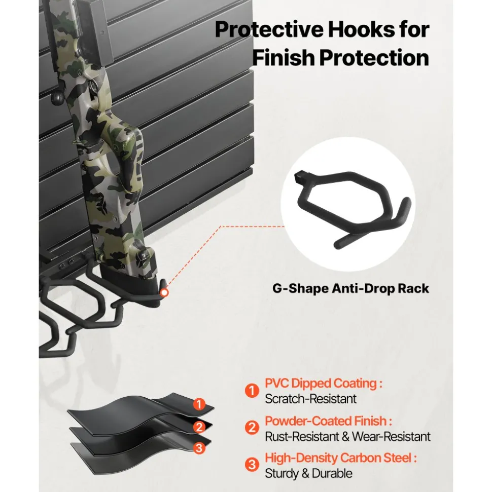 VEVOR Gun Rack, Wall Mount, Heavy-Duty Steel Tactical Rifle Carbine Shotgun Handgun Storage Rack, Securely Holds up to 6 Rifles and 6 Pistols, Modular Firearms Gun Wall Gear Accessories Organizer