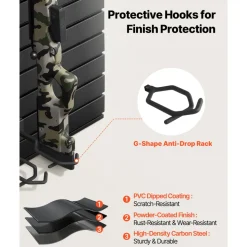 VEVOR Gun Rack, Wall Mount, Tactical Rifle Shotgun Handgun Storage, Heavy-Duty PVC Panels & Steel Wall Racks, Securely Holds up to 2 Rifles & 4 Pistols, Modular Firearms Gun Gear Accessories Organizer