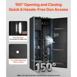 VEVOR 4 Gun Safe, Long Gun Cabinet for Rifles and Pistols, Quick Access Rifle Safe with 3 Ammo Slots and 2 Adjustable Racks, Large Digital Cabinet with Key and Password Lock