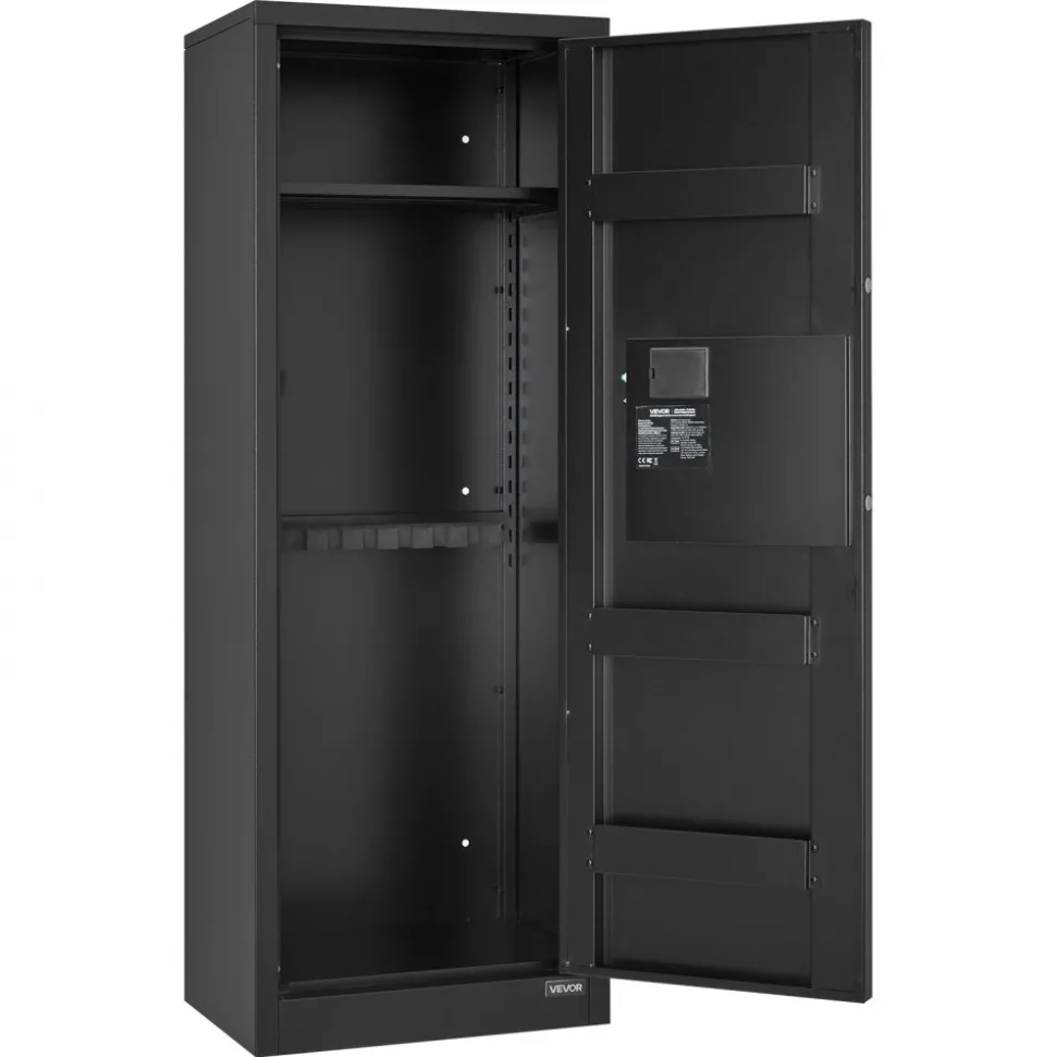 VEVOR 6-8 Gun Safe, Long Gun Cabinet for Rifles and Pistols, Quick Access Rifle Safe with 3 Ammo Slots and 2 Adjustable Racks, Large Digital Cabinet with Key and Password Lock