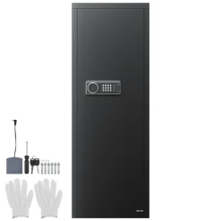 VEVOR 6-8 Gun Safe, Long Gun Cabinet for Rifles and Pistols, Quick Access Rifle Safe with 3 Ammo Slots and 2 Adjustable Racks, Large Digital Cabinet with Key and Password Lock